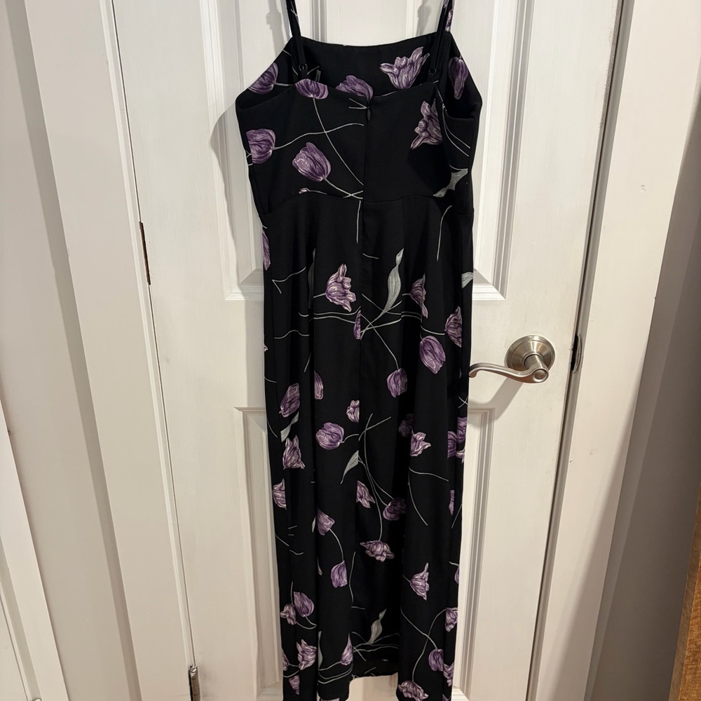 Urban Outfitters Black Dress with Purple Floral Design - Picture 4 of 4